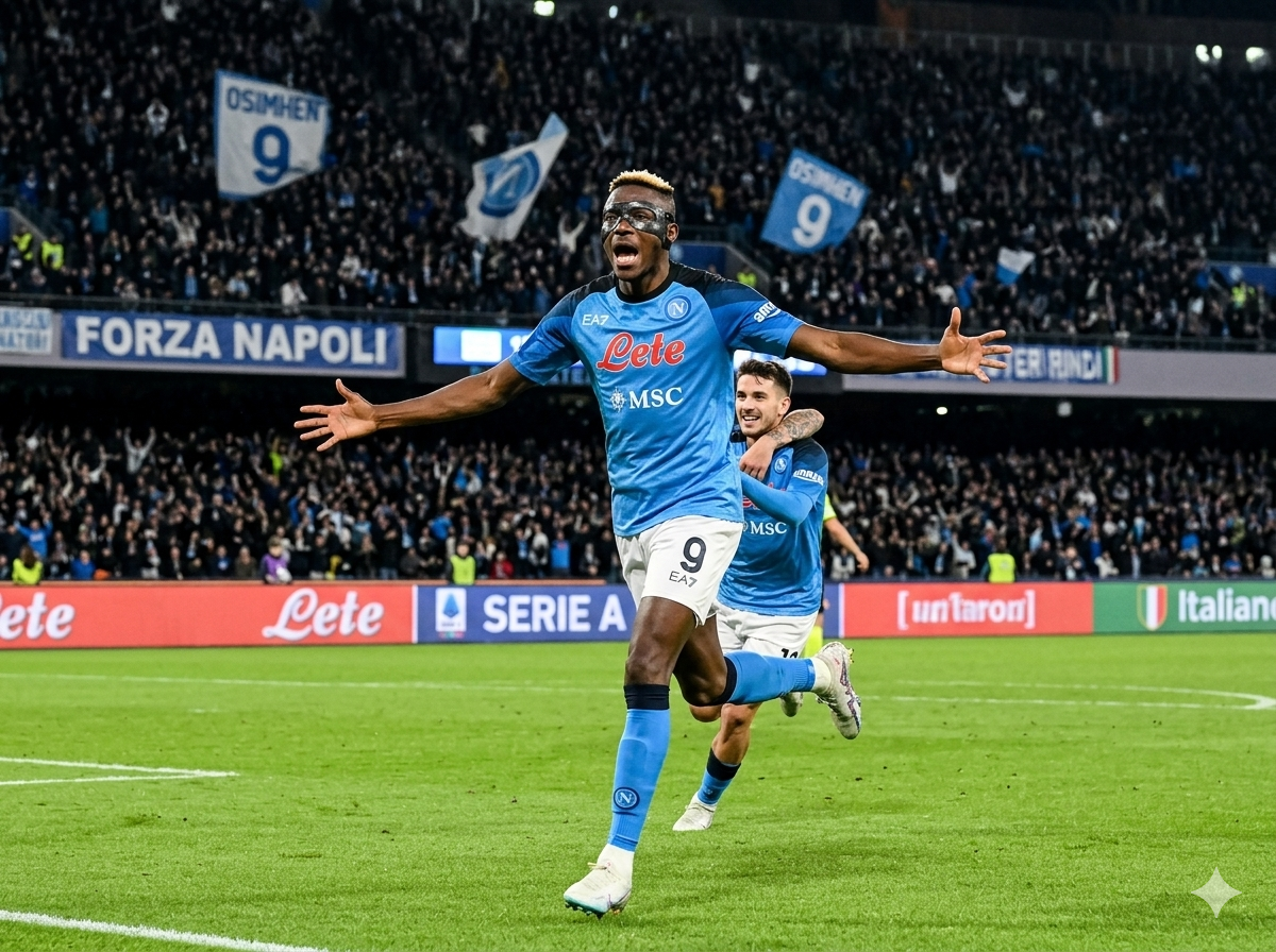 African footballer celebrating