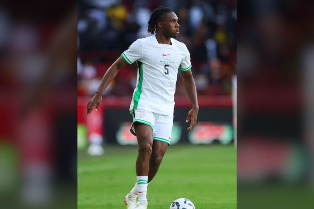 Igoh Ogbu in action for the Super Eagles