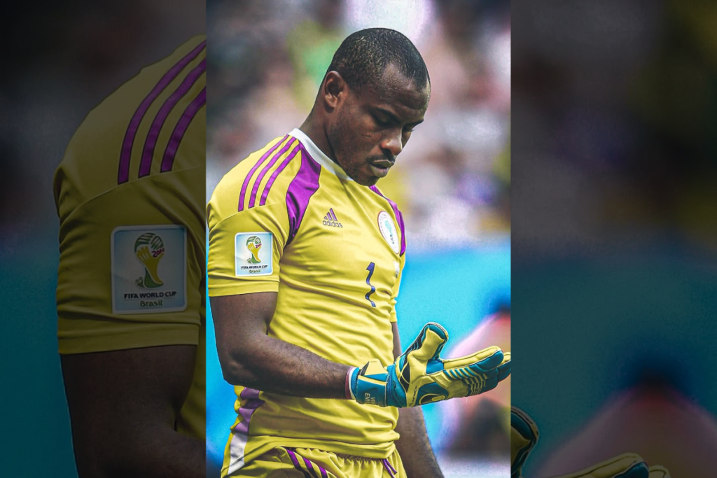 Vincent Enyeama in goal for Nigeria at the 2014 world cup in Brasil