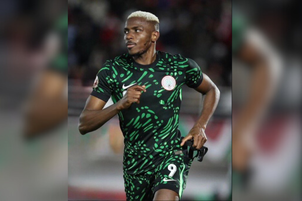 Nigerian striker Victor Osimehn playing for Nigeria