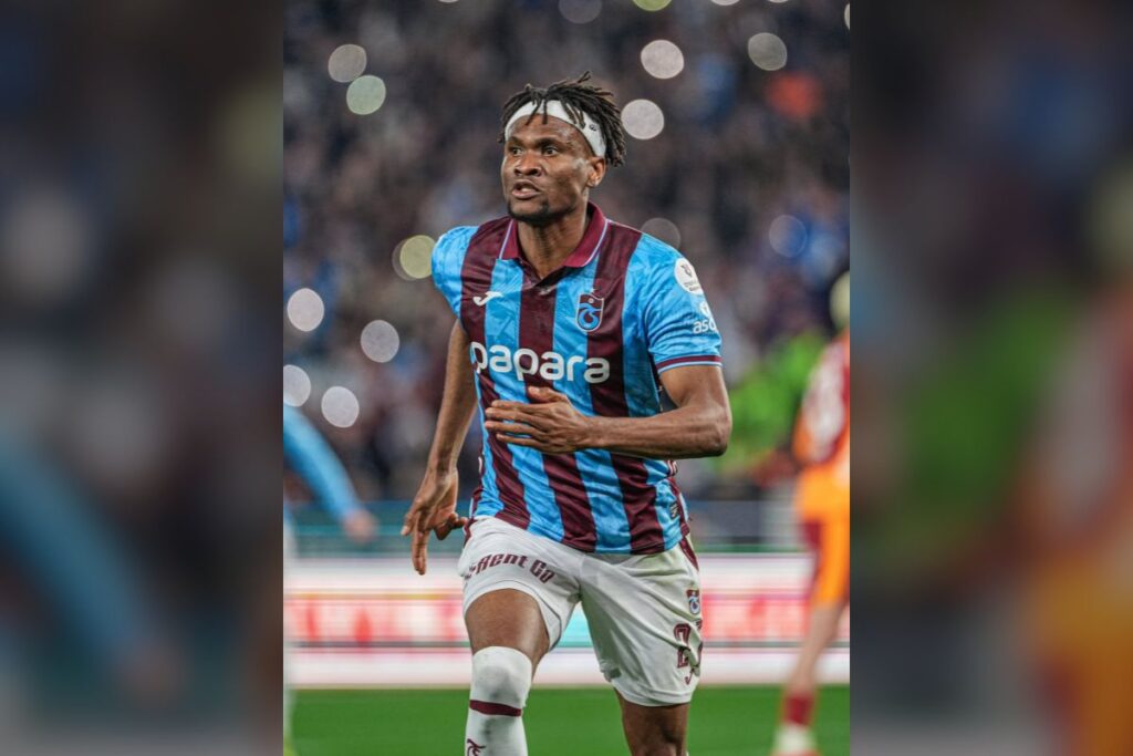 Chibuike Nwaiwu on the pitch for Tranzonspor.
