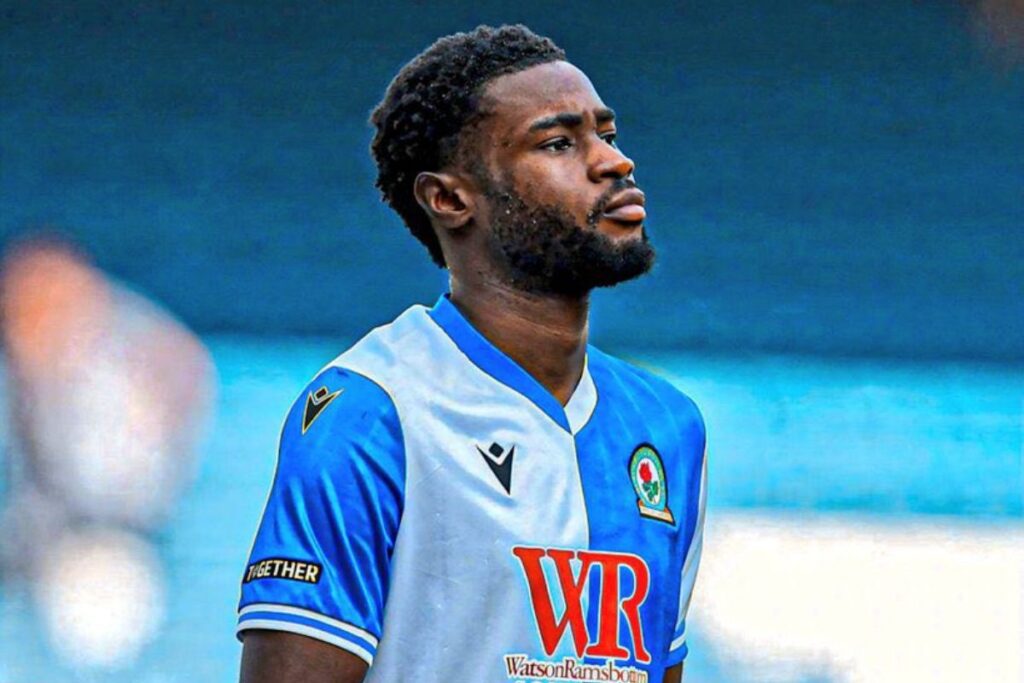 Blackburn Rovers' Player of the Season nominee Ryan Alebiosu in action for the team..