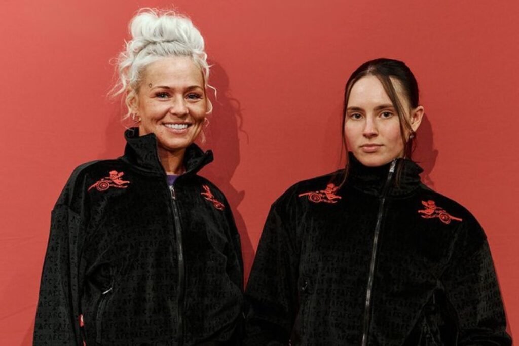 Arsenal supporters in their collab merch with Adidas.