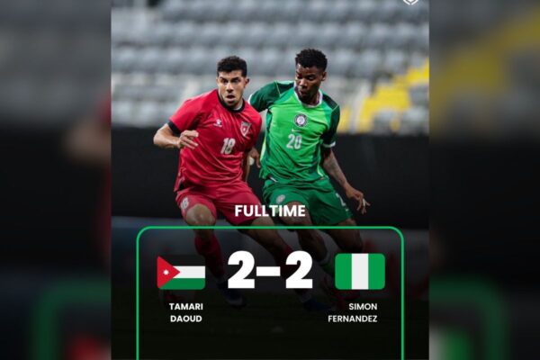 Jordan 2 – 2 Nigeria: Fernandez Scores On First Full Debut, Nigerians Rue What Could Have Been