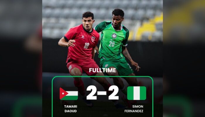 Jordan 2 – 2 Nigeria: Fernandez Scores On First Full Debut, Nigerians Rue What Could Have Been