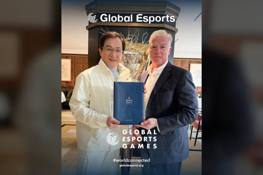 Jackie Chan as an ambassador for the Global Esports Federation.