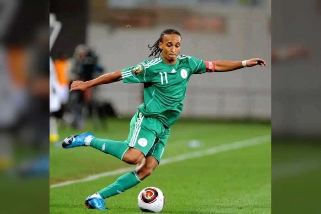 
Osaze Odewingie in action for the Nigerian national team. 